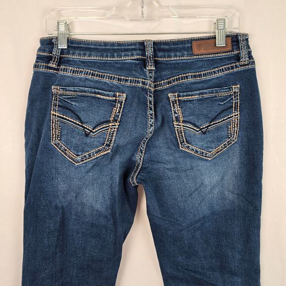 Rock & Roll Denim Boyfriend Jeans Women's 28 x 30 (30 x 28) Blue Dark Wash - Picture 8 of 16